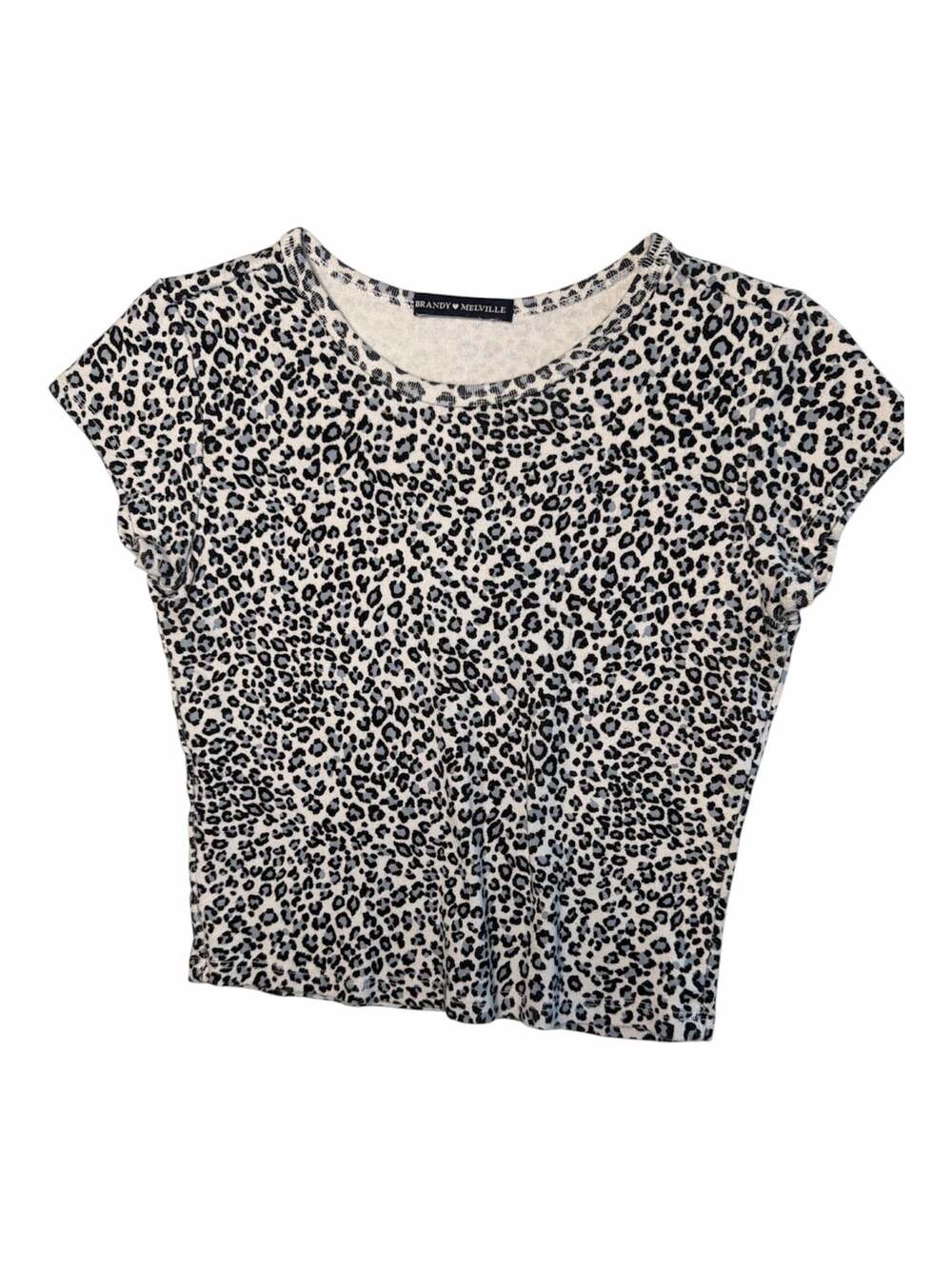 Brandy Melville Cheetah Leopard Print Short Sleeve Baby Tee